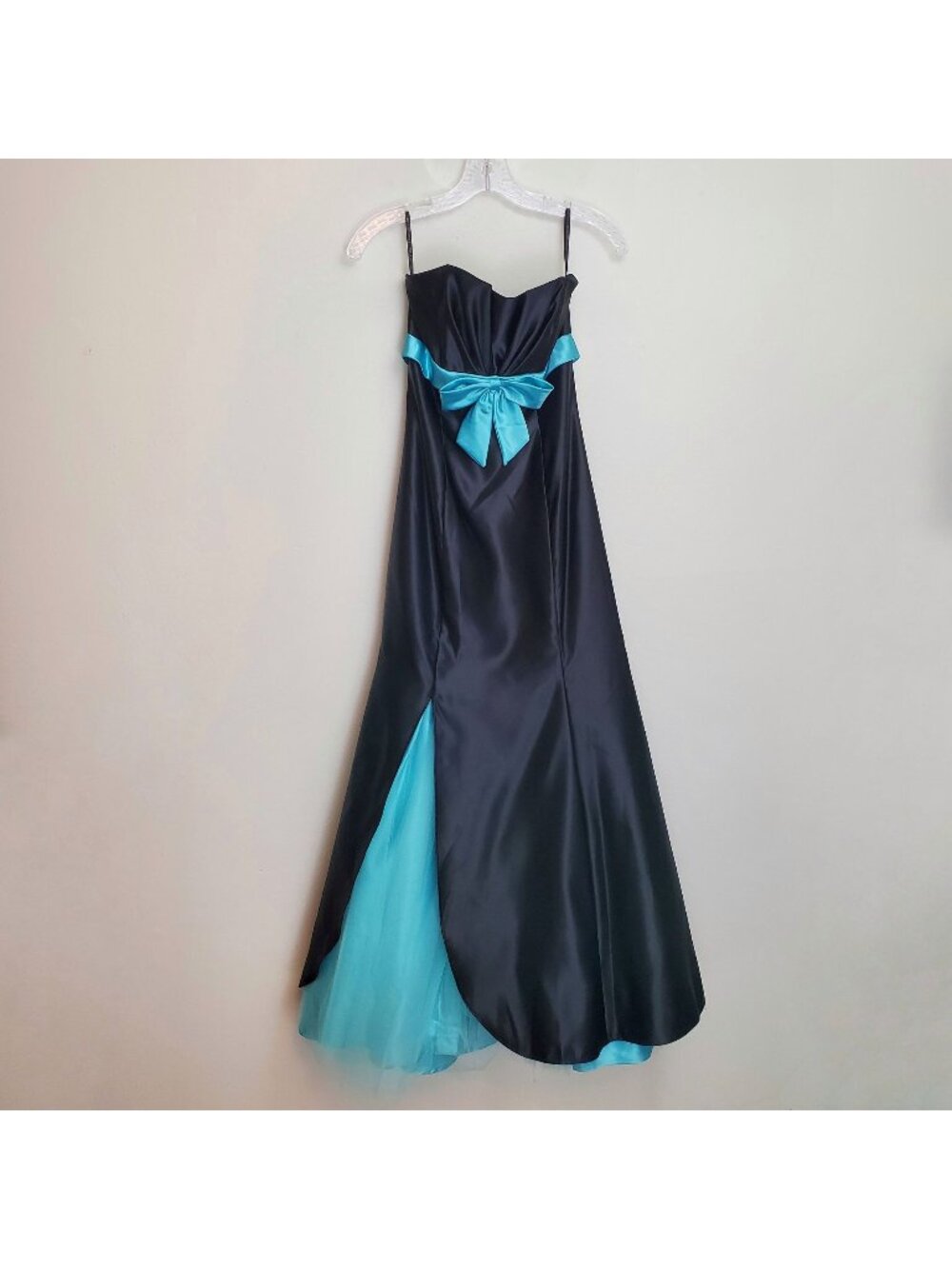 Vintage Jessica McClintock for Gunne Sax black strapless prom dress